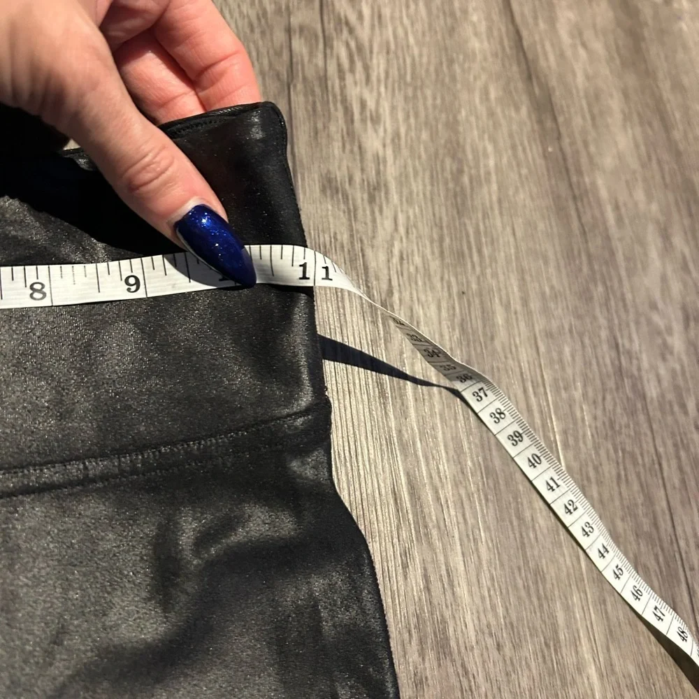 SPANX Black Faux Leather Leggings XS - Picture 3 of 5